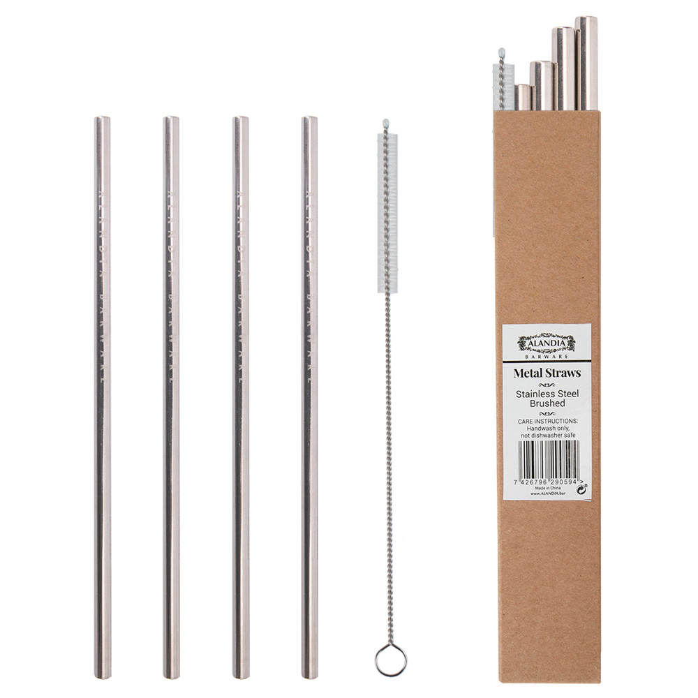 Stainless Steel Straw Brushed